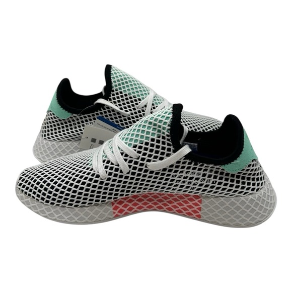 Adidas Deerupt Runner Running Shoes Men Sz 8.5 Black/Green/White Sneakers B28076